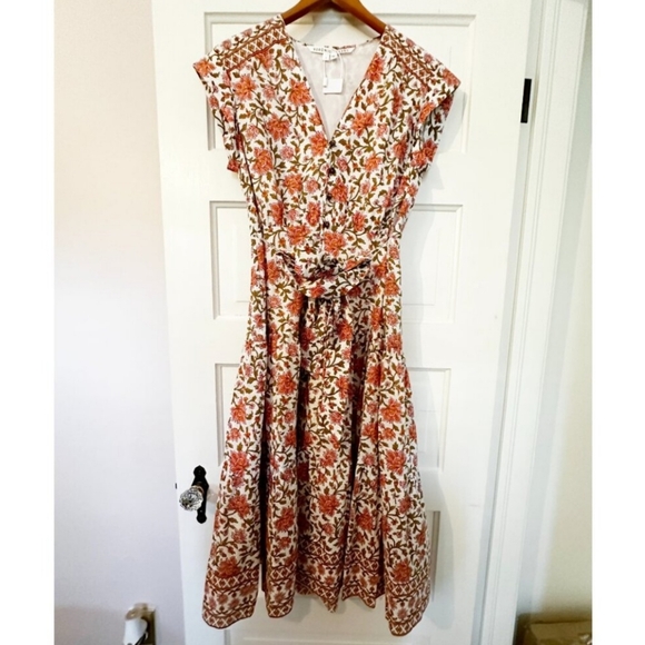 Veronica Beard Lexington Belted Floral Cotton Dress Size 4 NEW WITH TAG - Picture 5 of 6